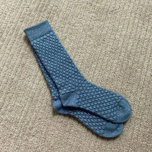 Burlington High Socks/Stockings, blue long over the ankle crew sock size 8 S/M